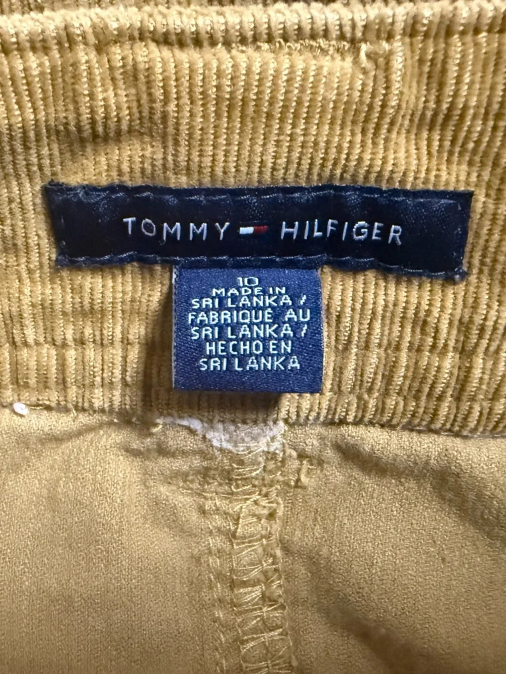 Tommy Hilfiger Mustard Yellow Corduroy Mini Skirt